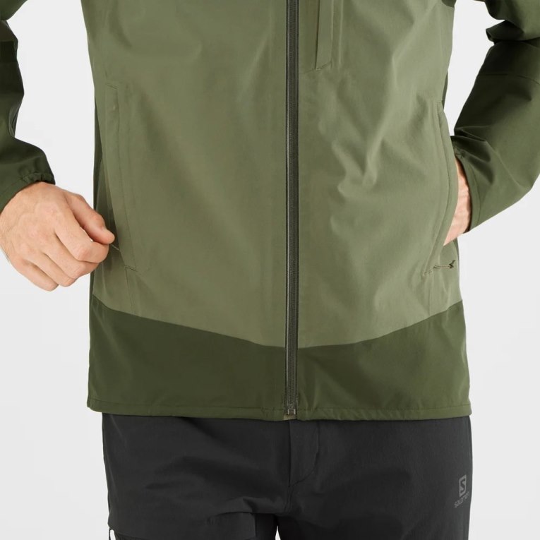 Olive Salomon Outrack Waterproof 2.5L Men's Shell Jackets | PH 75034B